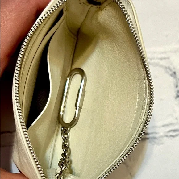 Celine Ivory & Purple Leather Keychain Wristlet - Picture 4 of 14